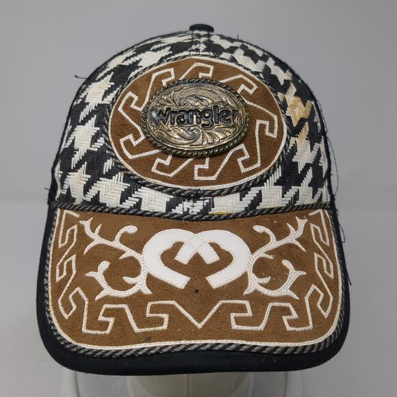 Wrangler Snapback Trucker Hat Multi One Size Mesh Back Houndstooth - Picture 2 of 9